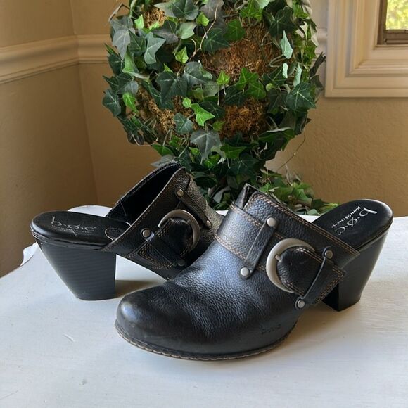 Born B.O.C Pebble Black Genuine Leather Women's Heel Slip On Mules Size 9 - Picture 12 of 12